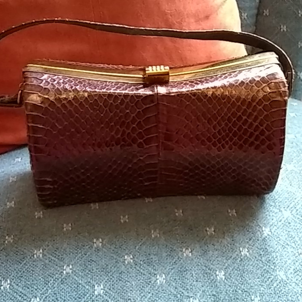 Brown snakeskin purse